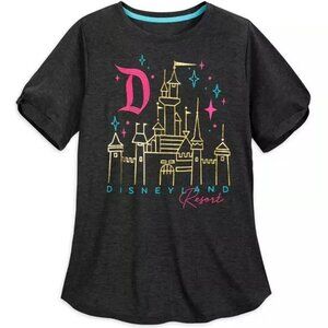 Disneyland Sleeping Beauty Castle Tee 1X Gold Foil Castle Collection Shirt Top